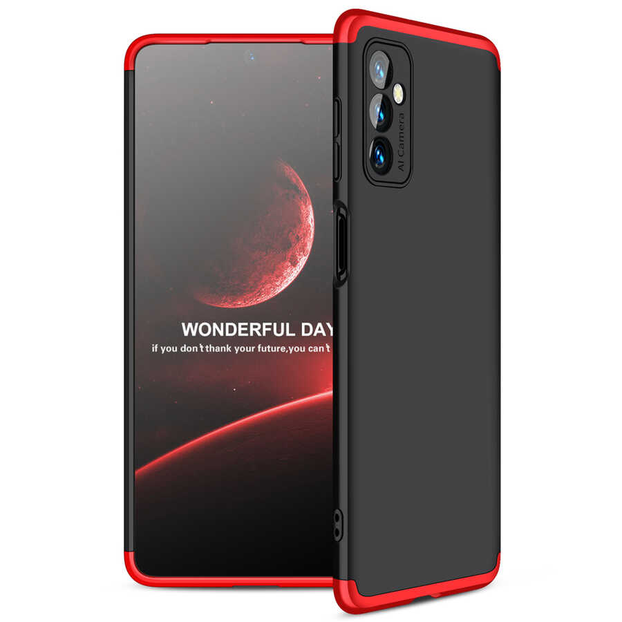 Galaxy M52 Kılıf Zore Ays Kılıf - Siyah-Kırmızı