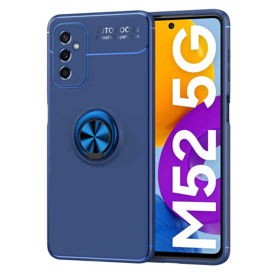 Galaxy M52 Kılıf Zore Ravel Silikon Kılıf - Mavi