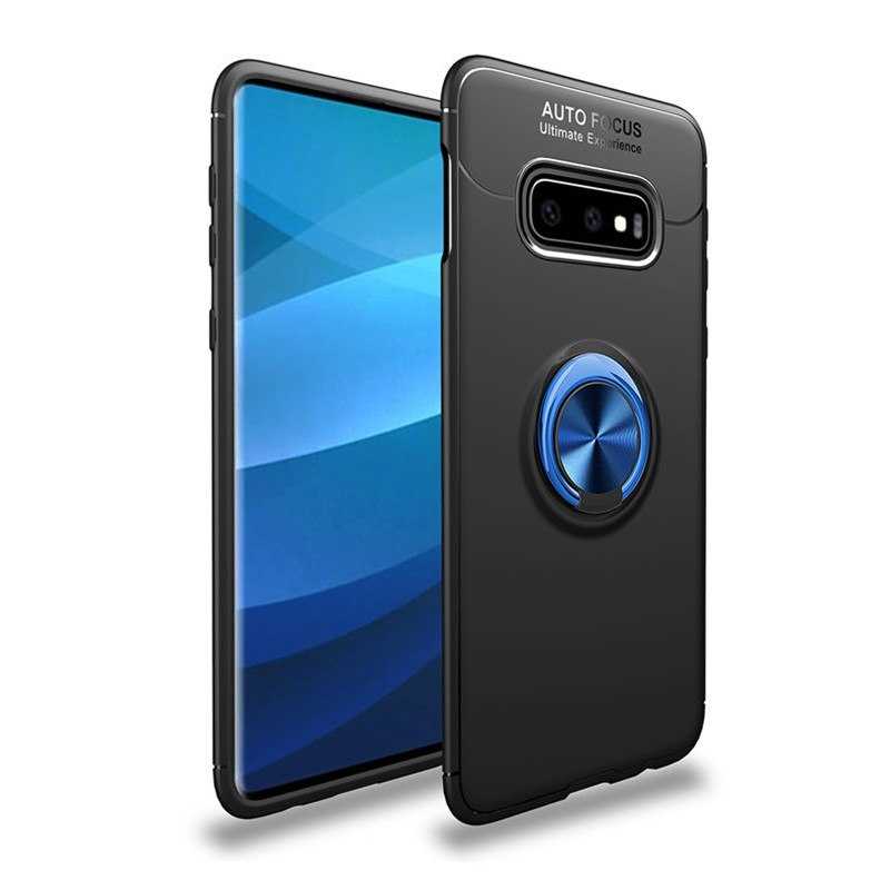 Galaxy S10E Kılıf Zore Ravel Silikon Kılıf - Siyah-Mavi