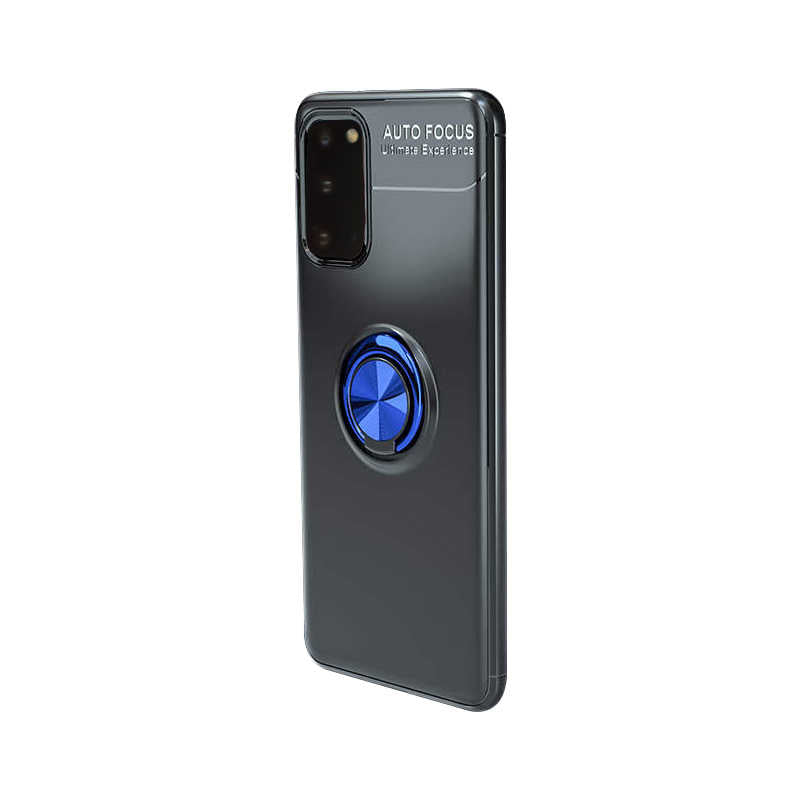 Galaxy S20 Kılıf Zore Ravel Silikon Kılıf - Siyah-Mavi