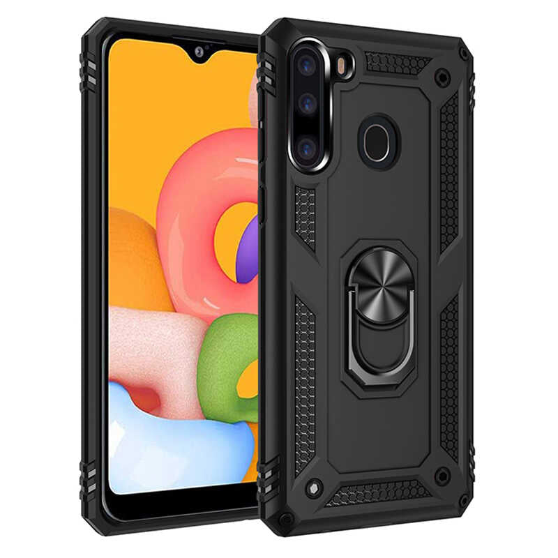 Galaxy A21 Kılıf Zore Vega Kılıf - Siyah