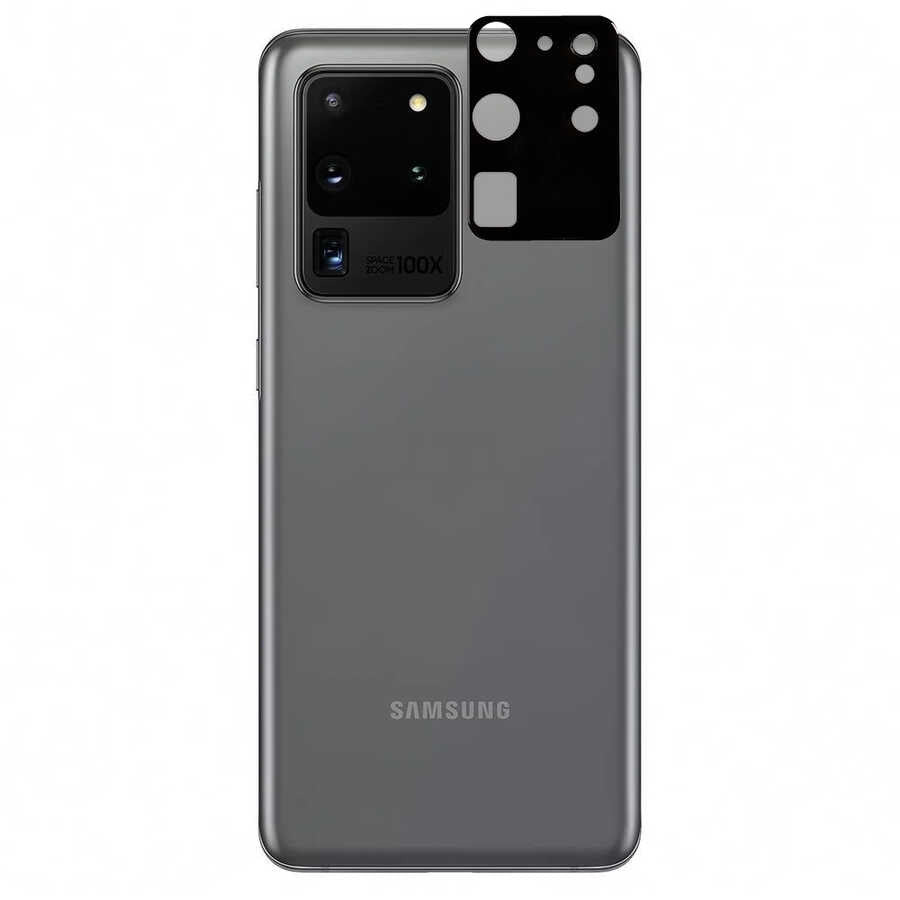 Galaxy S20 Ultra Zore 3D Kamera Camı - Siyah