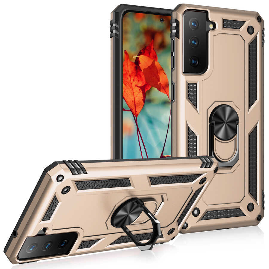 Galaxy S21 FE Kılıf Zore Vega Kılıf - Gold