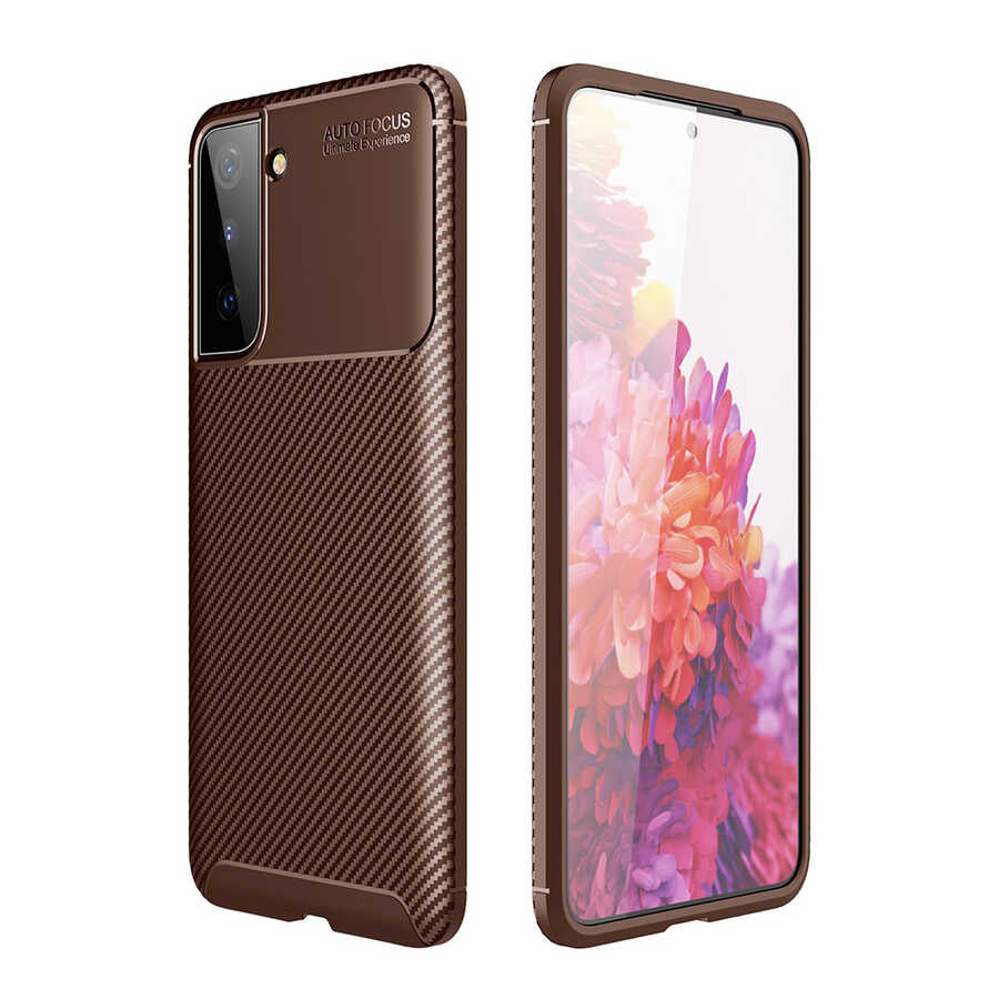 Galaxy S21 Kılıf Zore Negro Silikon Kılıf - Kahverengi