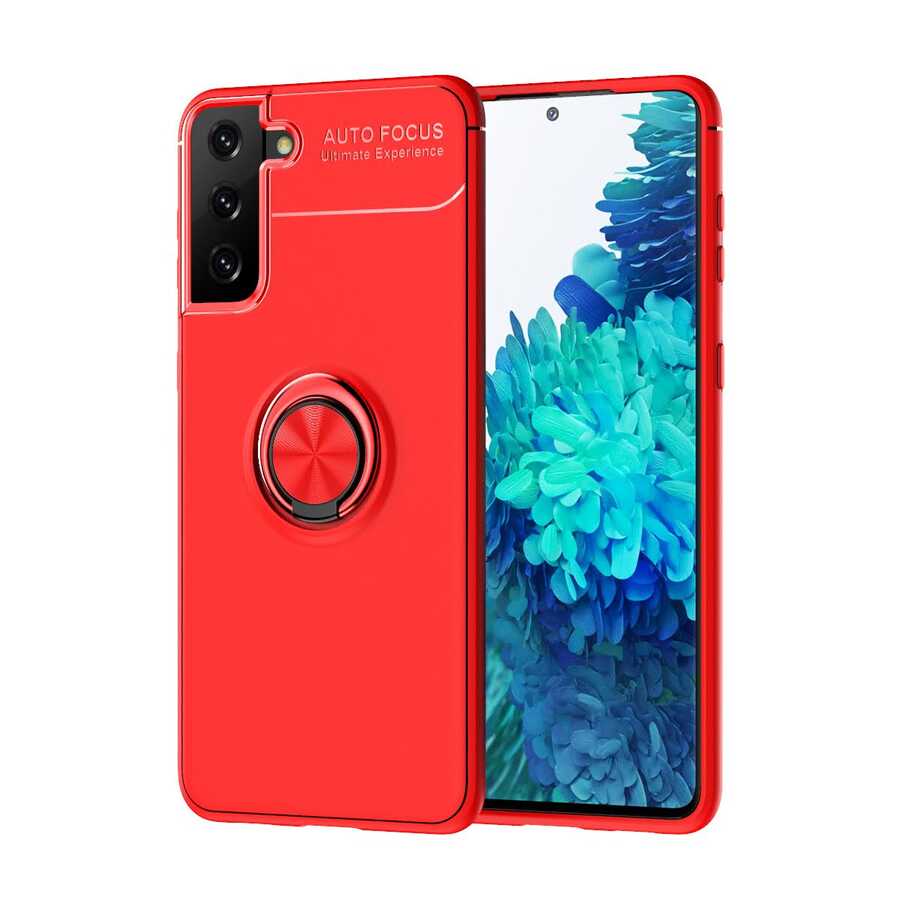Galaxy S21 Kılıf Zore Ravel Silikon Kılıf - Kırmızı