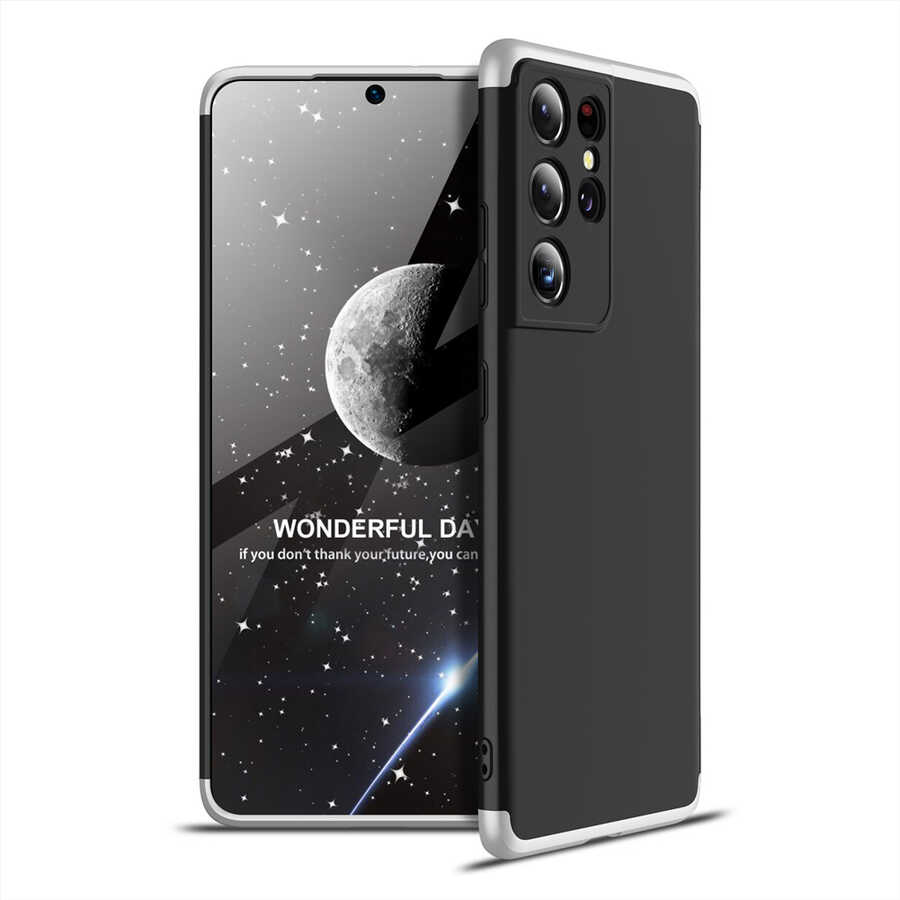 Galaxy S21 Ultra Kılıf Zore Ays Kılıf - Siyah-Gri
