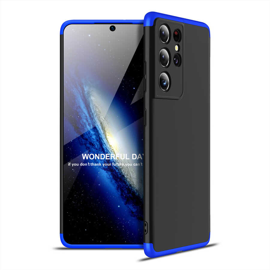 Galaxy S21 Ultra Kılıf Zore Ays Kılıf - Siyah-Mavi