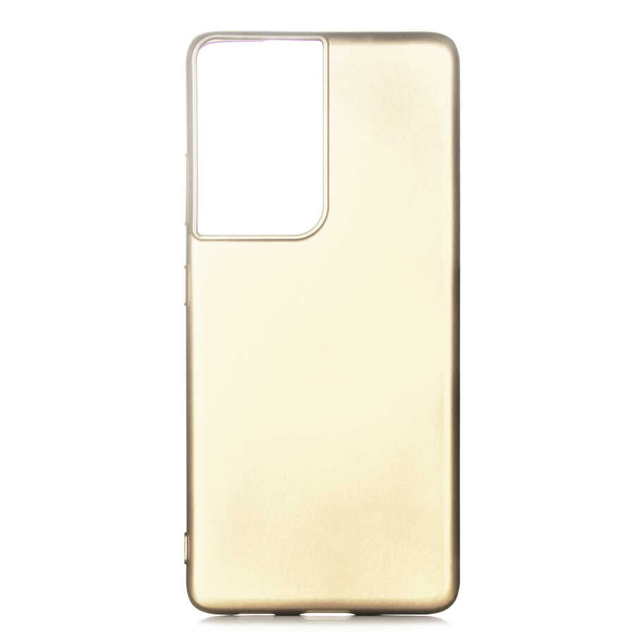 Galaxy S21 Ultra Kılıf Zore Premier Silikon Kılıf - Gold