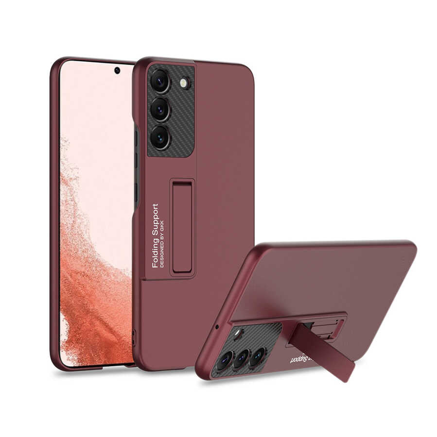 Galaxy S22 Kılıf Zore Standlı Ays Kılıf - Koyu Mor