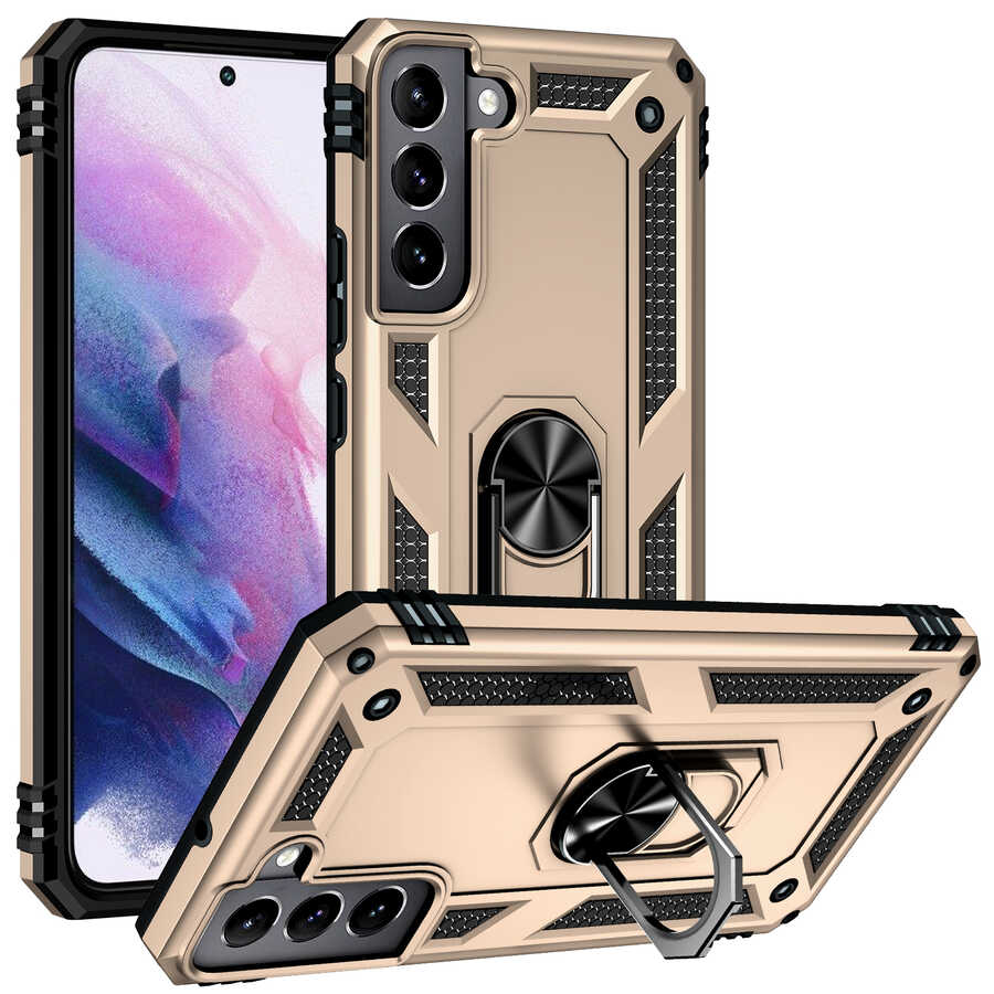 Galaxy S22 Kılıf Zore Vega Kılıf - Gold