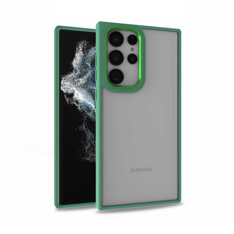Galaxy S22 Ultra Kılıf Zore Flora Kılıf - Yeşil
