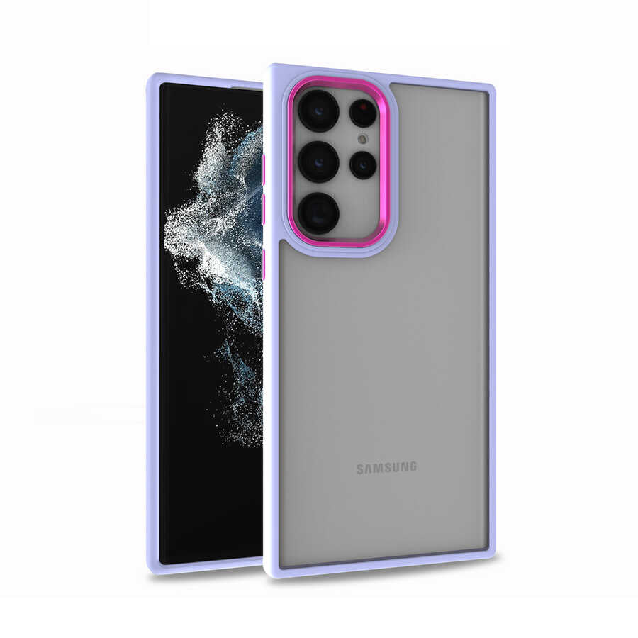 Galaxy S22 Ultra Kılıf Zore Flora Kılıf - Lila