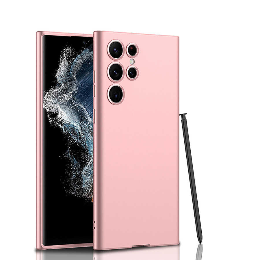 Galaxy S22 Ultra Kılıf Zore Silikon Kıpta Kılıf - Rose Gold