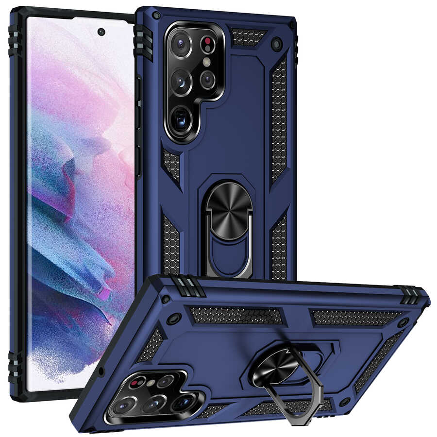 Galaxy S22 Ultra Kılıf Zore Vega Kılıf - Mavi