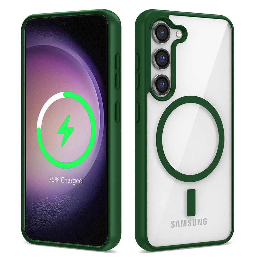 Galaxy S23 Plus Kılıf M-safe Wireless Şarj Özellikli Silikon Zore Ege Kılıf - Yeşil