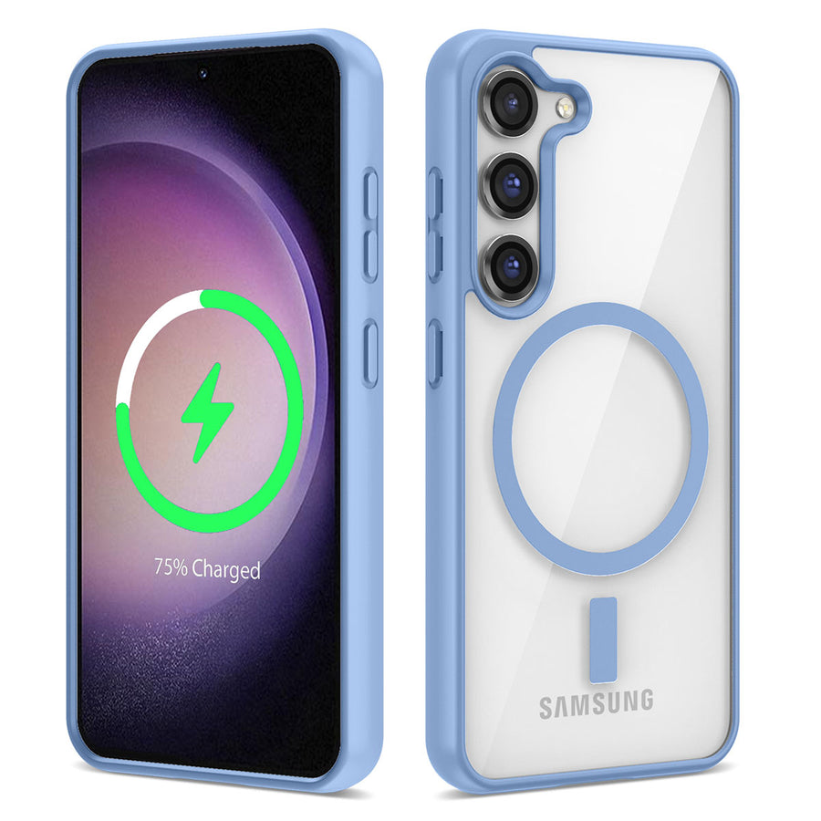 Galaxy S23 Plus Kılıf M-safe Wireless Şarj Özellikli Silikon Zore Ege Kılıf - Mavi
