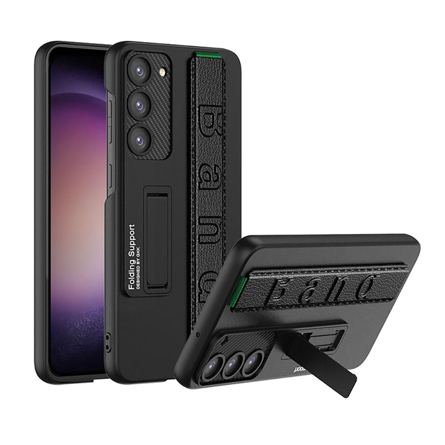 Galaxy S23 Plus Kılıf Standlı El Tutacaklı Zore Band Kılıf - Siyah
