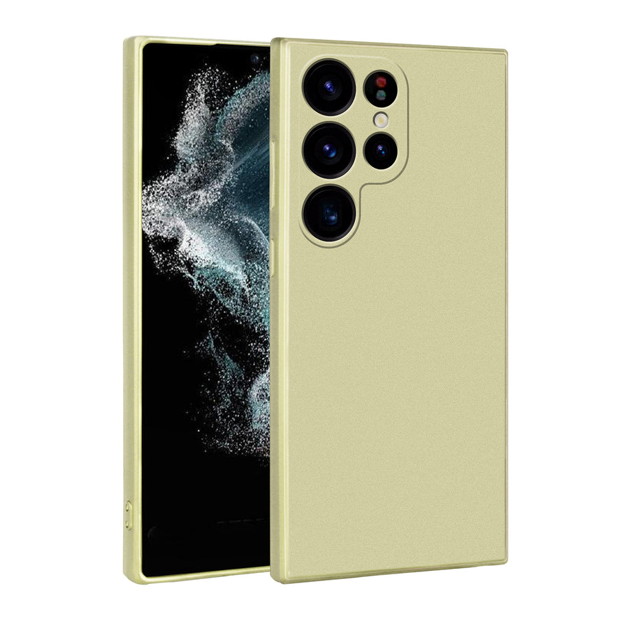 Galaxy S23 Ultra Kılıf Zore Premier Silikon Kılıf - Gold