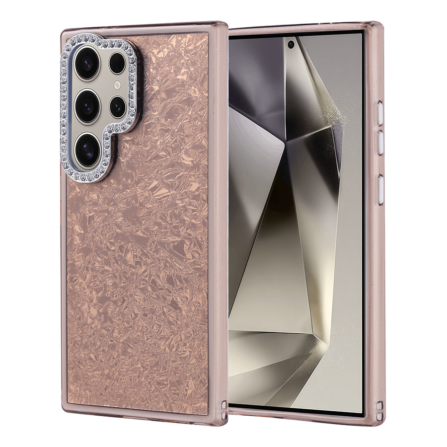 Galaxy S24 Ultra Kılıf Taşlı Tasarımlı Zore Kapi Kılıf - Gold