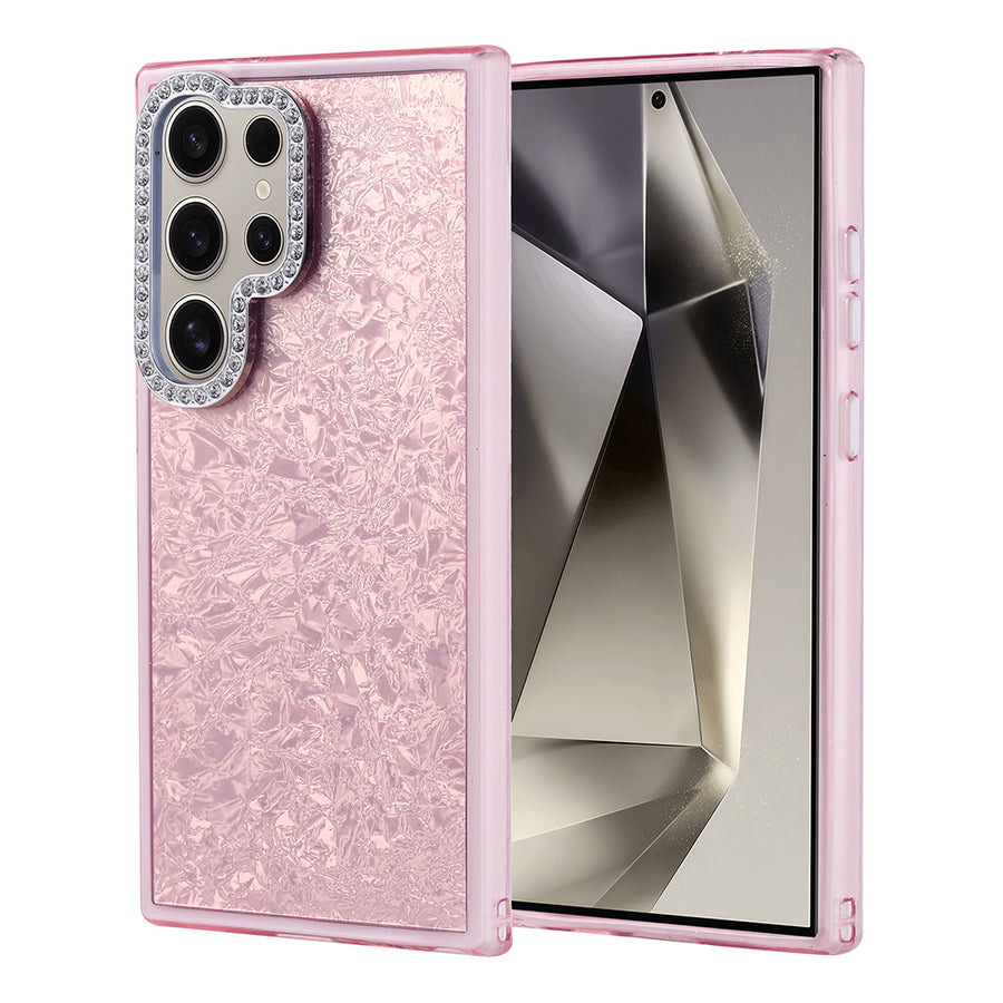 Galaxy S24 Ultra Kılıf Taşlı Tasarımlı Zore Kapi Kılıf - Pembe