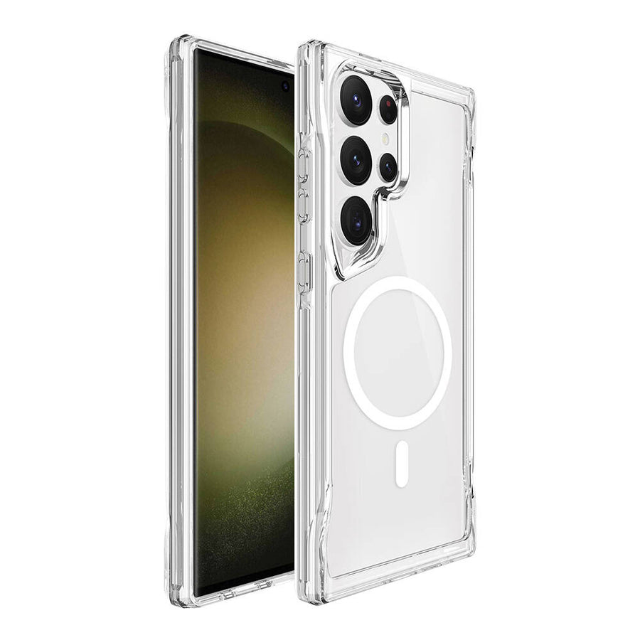 Galaxy S24 Ultra Kılıf Zore M-safe Şarj Özellikli T-Max M-safe Kılıf - Renksiz