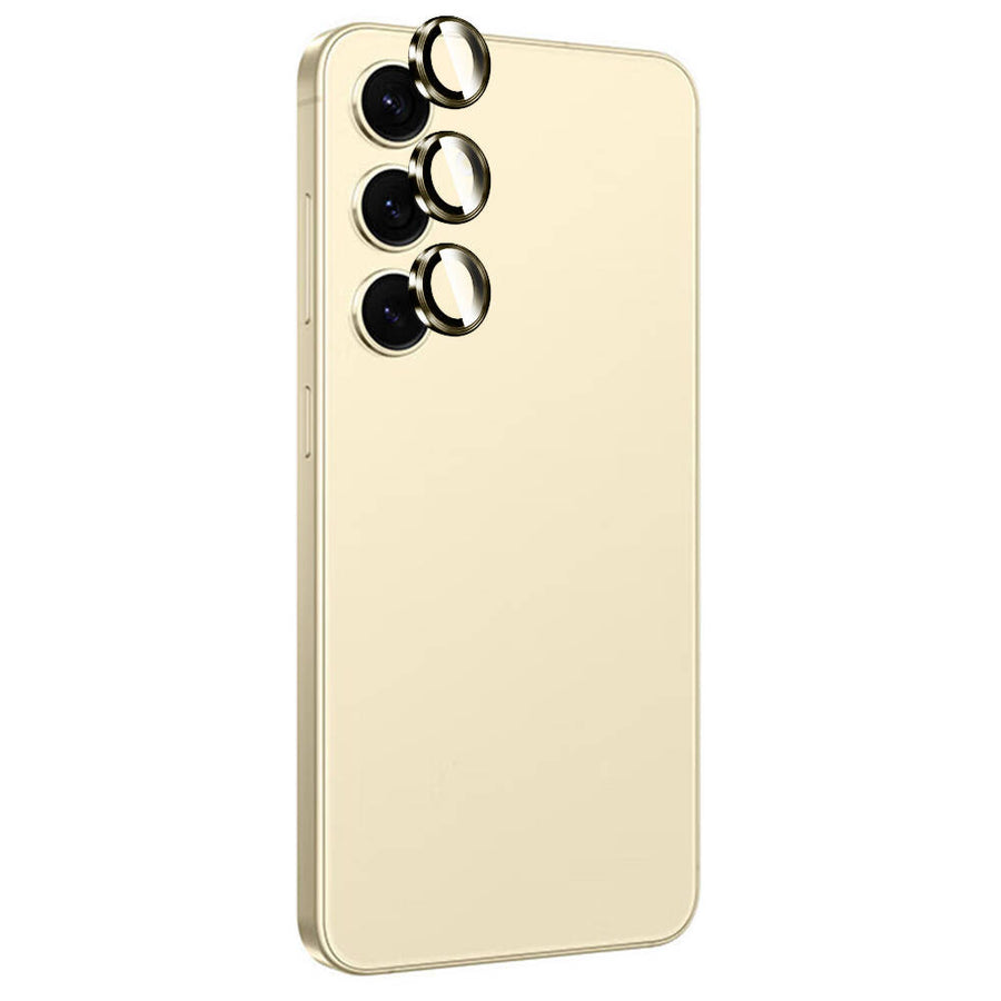 Galaxy S24 Zore Titanium Premium Temperli Kamera Lens Koruyucu - Sarı