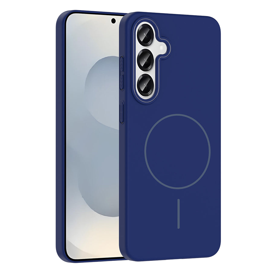 Galaxy S25 Plus Kılıf M-safe Şarj Özellikli Zore Ruby Sert Kılıf - Lacivert