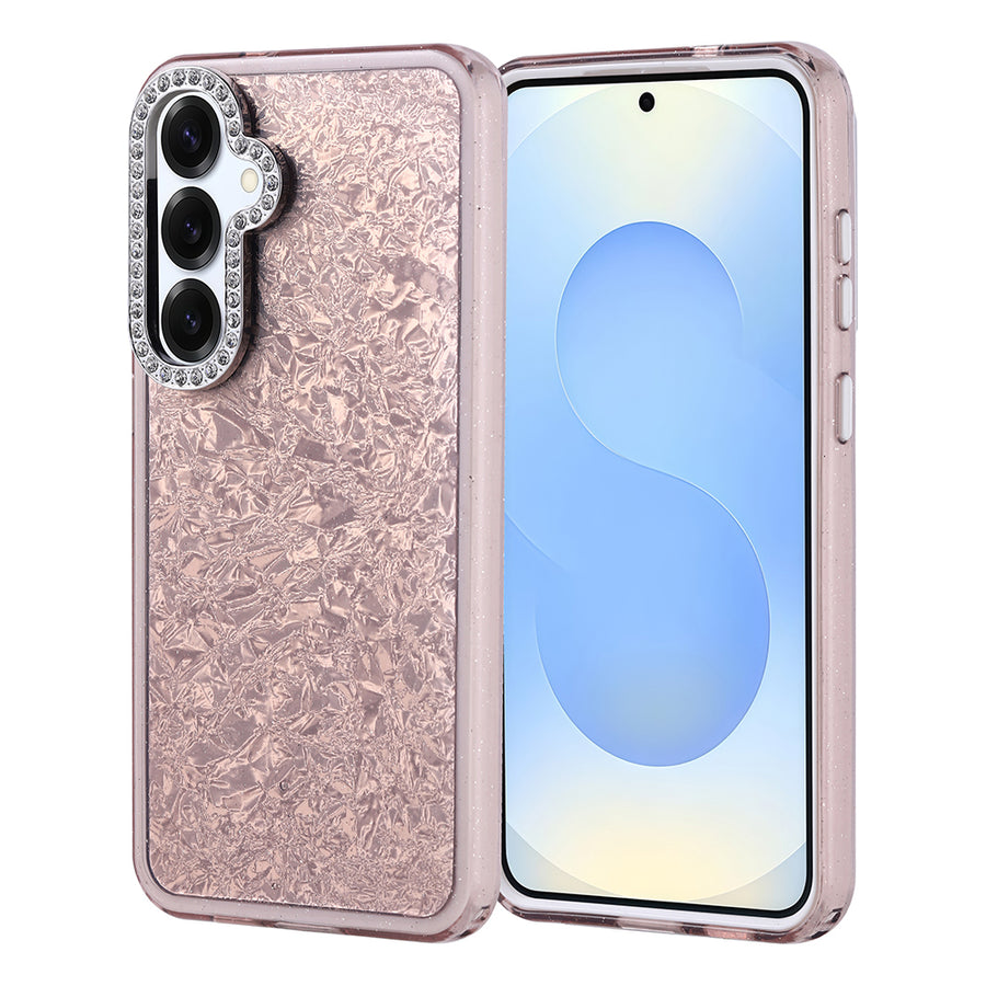 Galaxy S25 Plus Kılıf Taşlı Tasarımlı Zore Kapi Kılıf - Gold