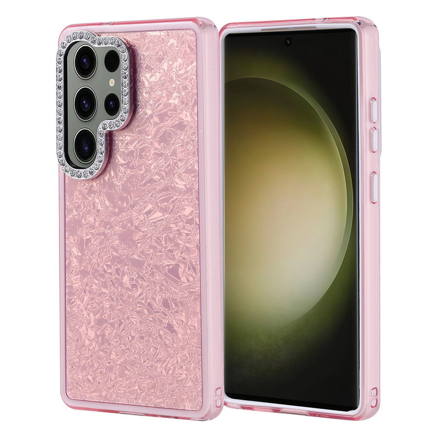 Galaxy S25 Ultra Kılıf Taşlı Tasarımlı Zore Kapi Kılıf - Pembe
