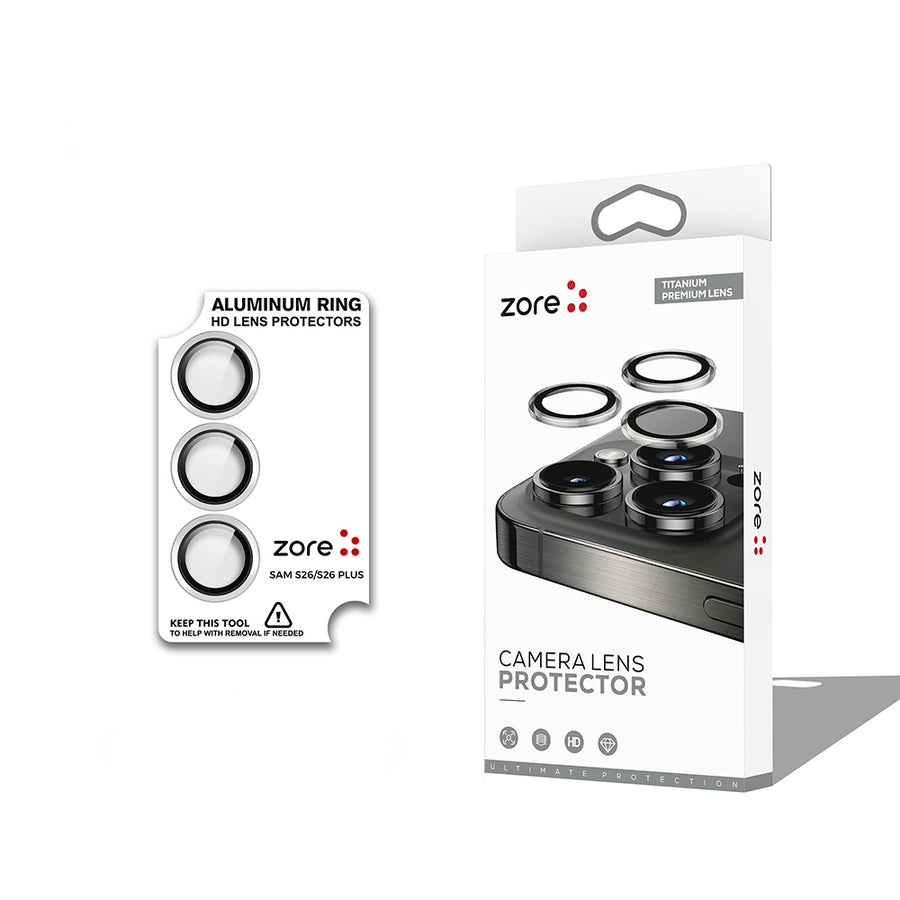 Galaxy S26 Plus Zore CL-12 Premium Safir Parmak İzi Bırakmayan Anti-Reflective Kamera Lens Koruyucu - Gümüş