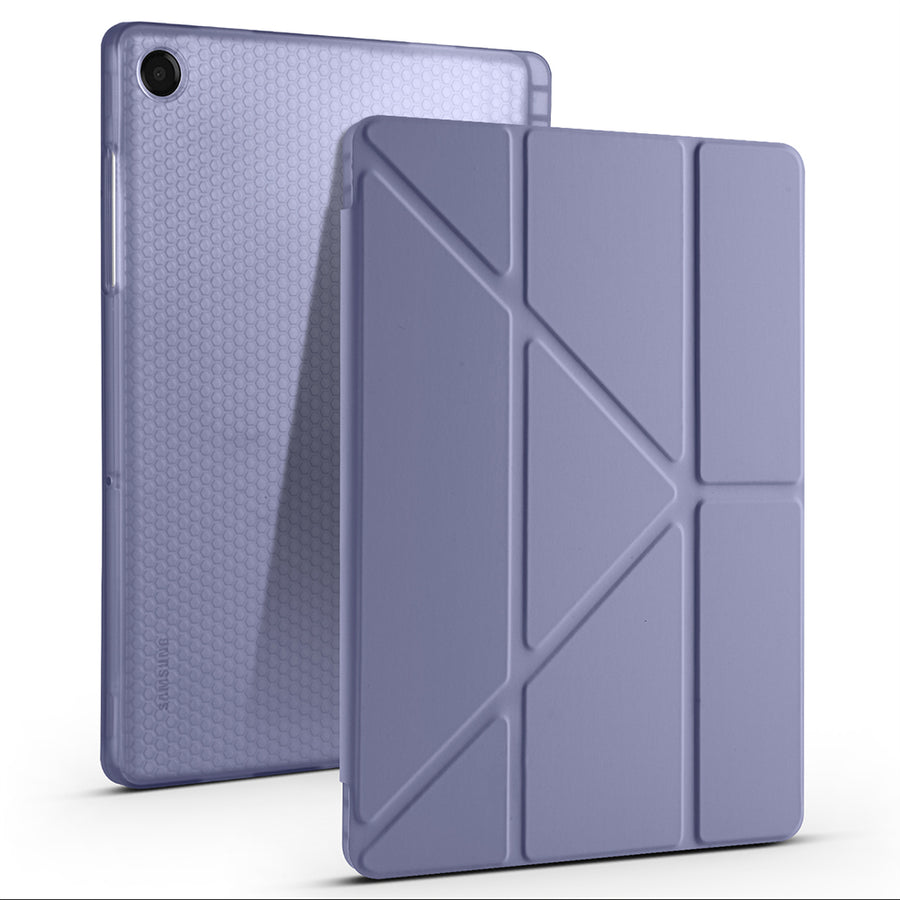Galaxy Tab A11 Plus Kılıf Zore Tri Folding Kalem Bölmeli Standlı Kılıf - Mor