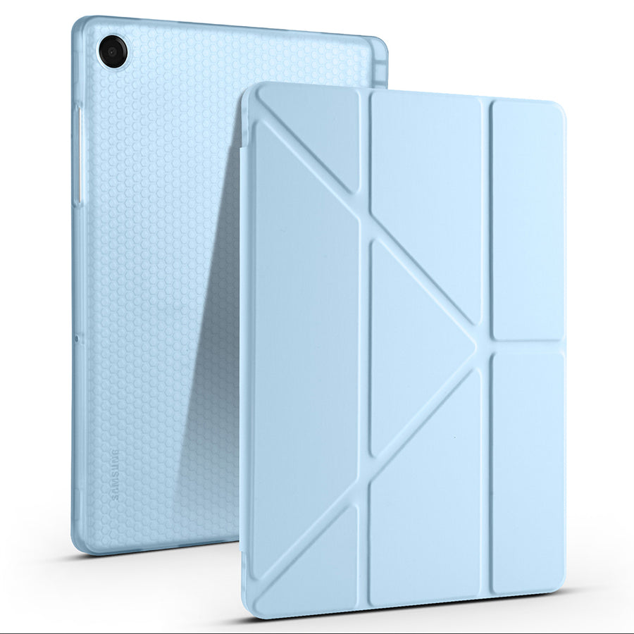 Galaxy Tab A11 Plus Kılıf Zore Tri Folding Kalem Bölmeli Standlı Kılıf - Mavi