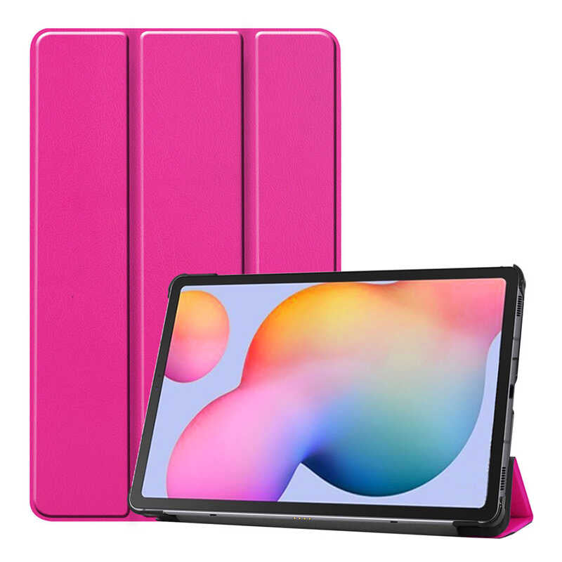 Galaxy Tab S7 Plus T970 Zore Smart Cover Standlı 1-1 Kılıf - Pembe
