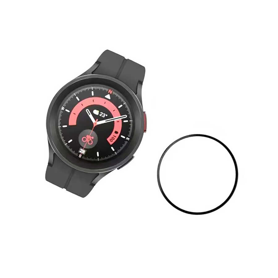 Galaxy Watch 5 Pro 45mm Zore PMMA Pet Saat Ekran Koruyucu - Siyah