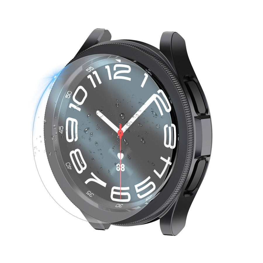 Galaxy Watch 6 Classic 47mm Sert PC Kasa ve Ekran Koruyucu Zore Watch Gard 29 - Siyah