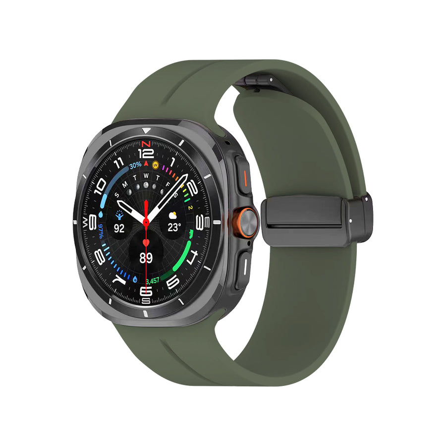Galaxy Watch 8 Classic 46mm Zore KRD-84 Silikon Kordon - Koyu Yeşil