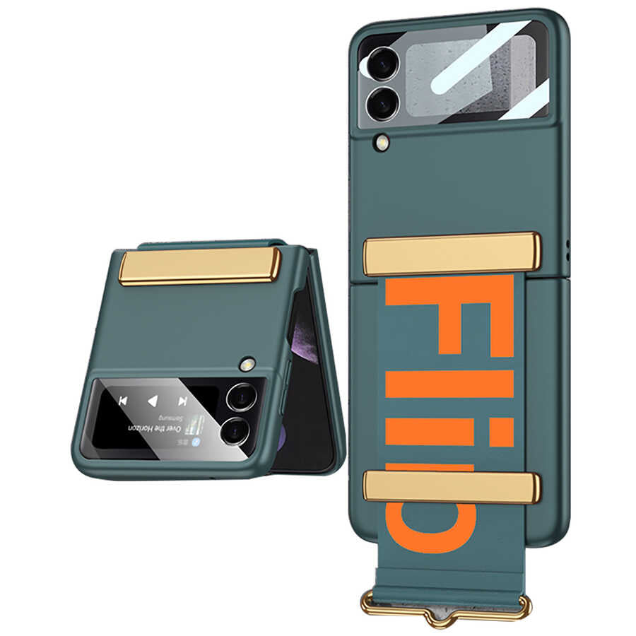 Galaxy Z Flip 3 Kılıf Zore Flio Kıpta Kılıf - Koyu Yeşil