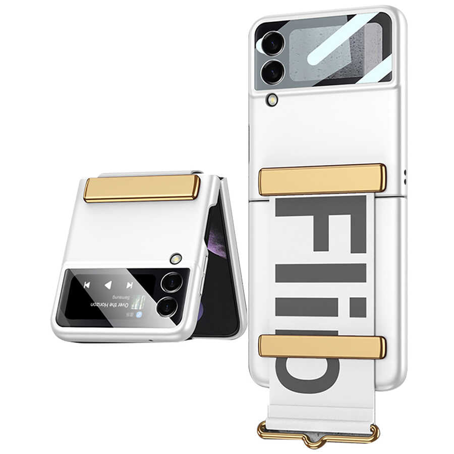 Galaxy Z Flip 3 Kılıf Zore Flio Kıpta Kılıf - Gümüş