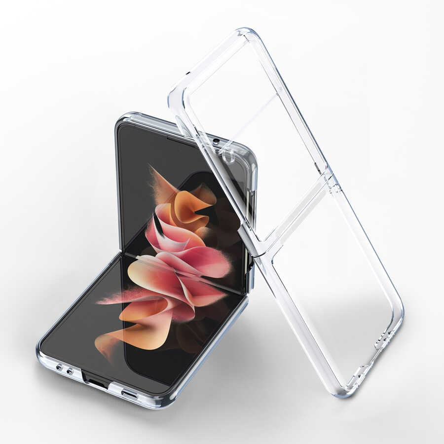 Galaxy Z Flip 3 Kılıf Zore Kıpta Kılıf - Renksiz