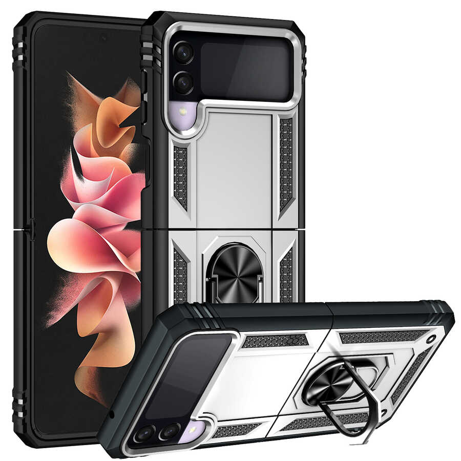 Galaxy Z Flip 3 Kılıf Zore Vega Kılıf - Gri