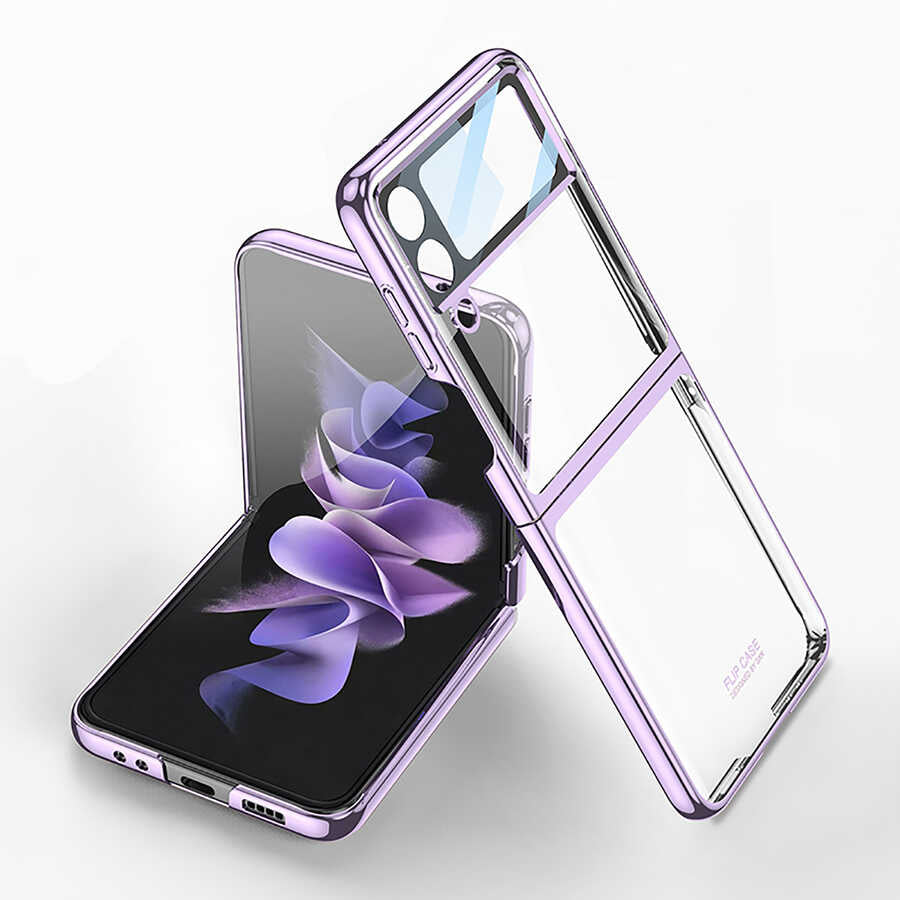 Galaxy Z Flip 4 Kılıf Zore Kıpta Lensli Kılıf - Mor