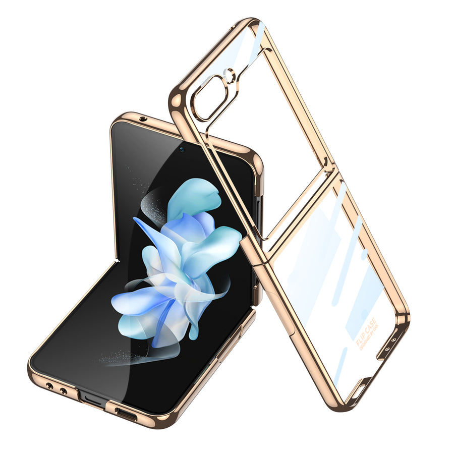 Galaxy Z Flip 5 Kılıf Zore Kıpta Lensli Kılıf - Gold