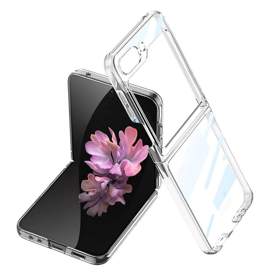 Galaxy Z Flip 6 Kılıf Zore Full Camlı Kıpta Kılıf - Şeffaf