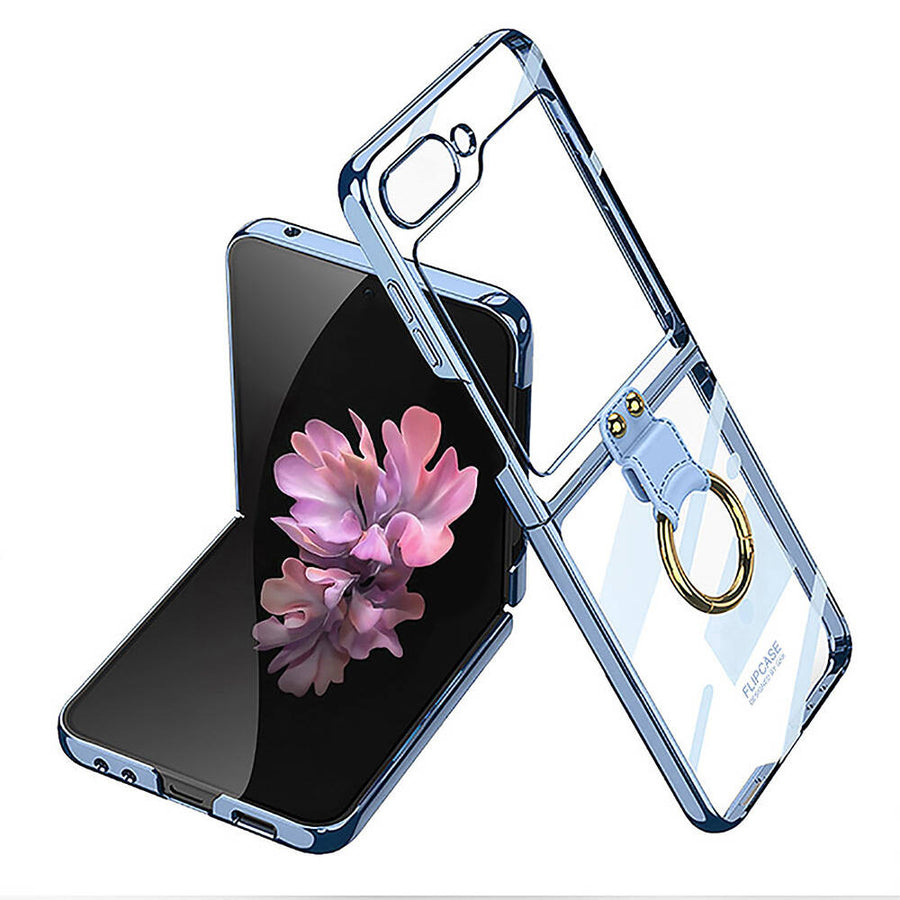 Galaxy Z Flip 6 Kılıf Zore Yüzüklü Kıpta Kılıf - Mavi
