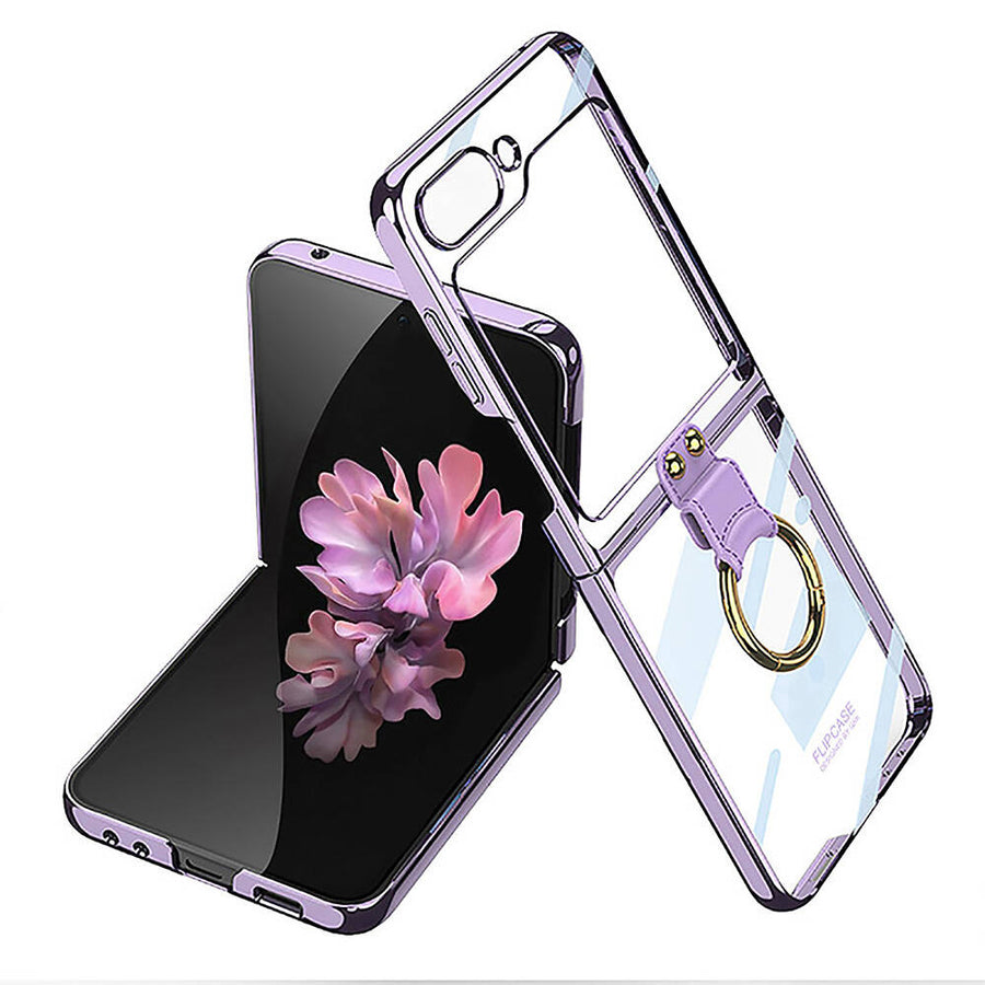 Galaxy Z Flip 6 Kılıf Zore Yüzüklü Kıpta Kılıf - Lila