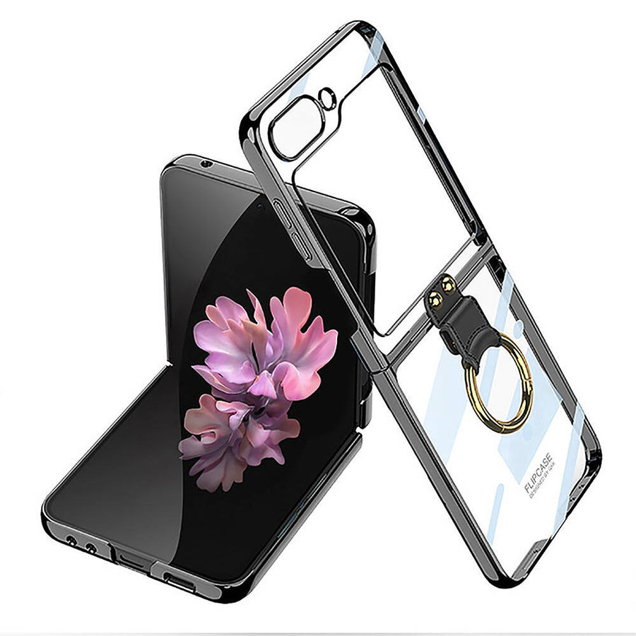 Galaxy Z Flip 6 Kılıf Zore Yüzüklü Kıpta Kılıf - Siyah