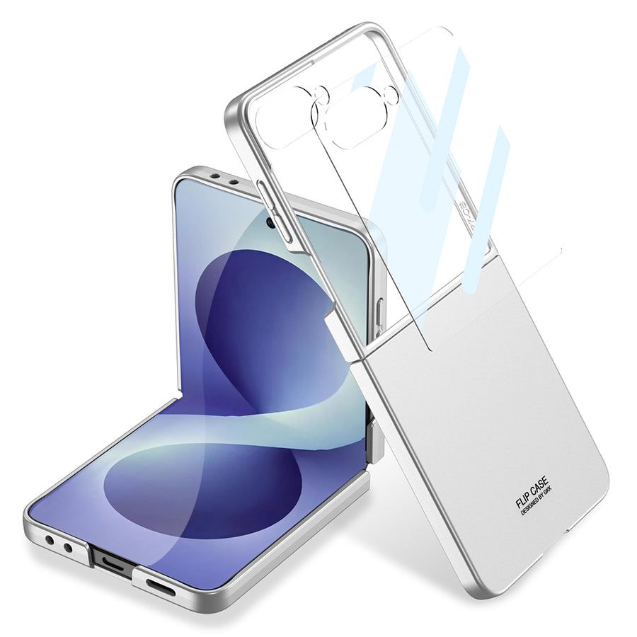 Galaxy Z Flip 8 Kılıf Zore Sert Kıpta Kılıf - Gümüş