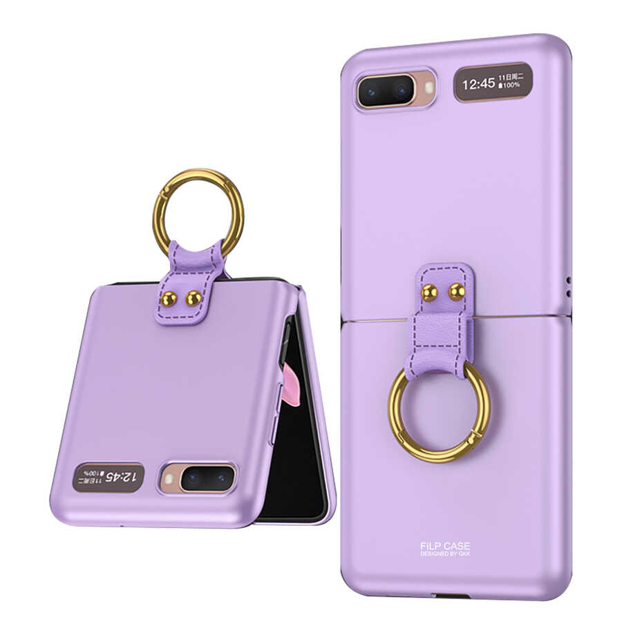 Galaxy Z Flip Kılıf Zore Flip Ring Kıpta Kılıf - Mor