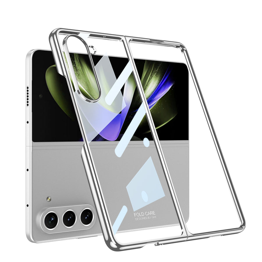Galaxy Z Fold 5 Kılıf Zore Full Camlı Kıpta Kılıf - Gümüş