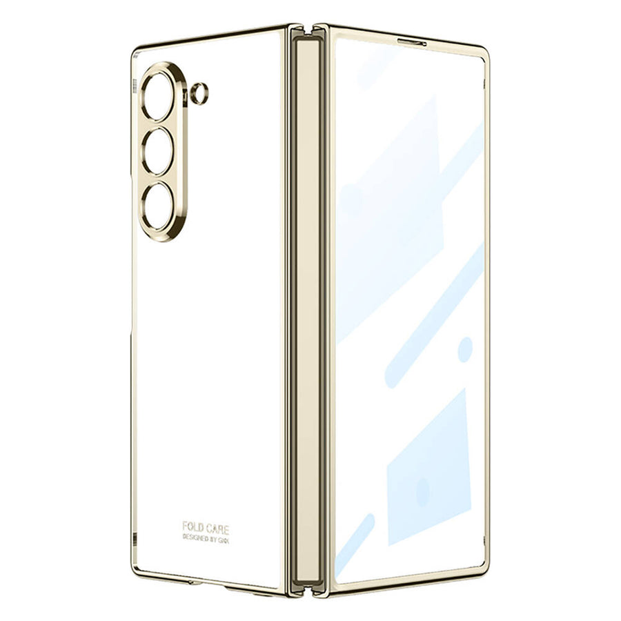 Galaxy Z Fold 6 Kılıf Zore Full Camlı Kıpta Kılıf - Gold